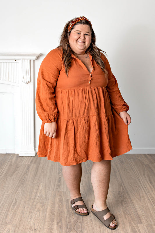 Pumpkin gauze dress