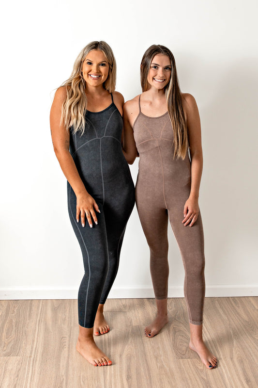 Mineral wash hot shot rompers